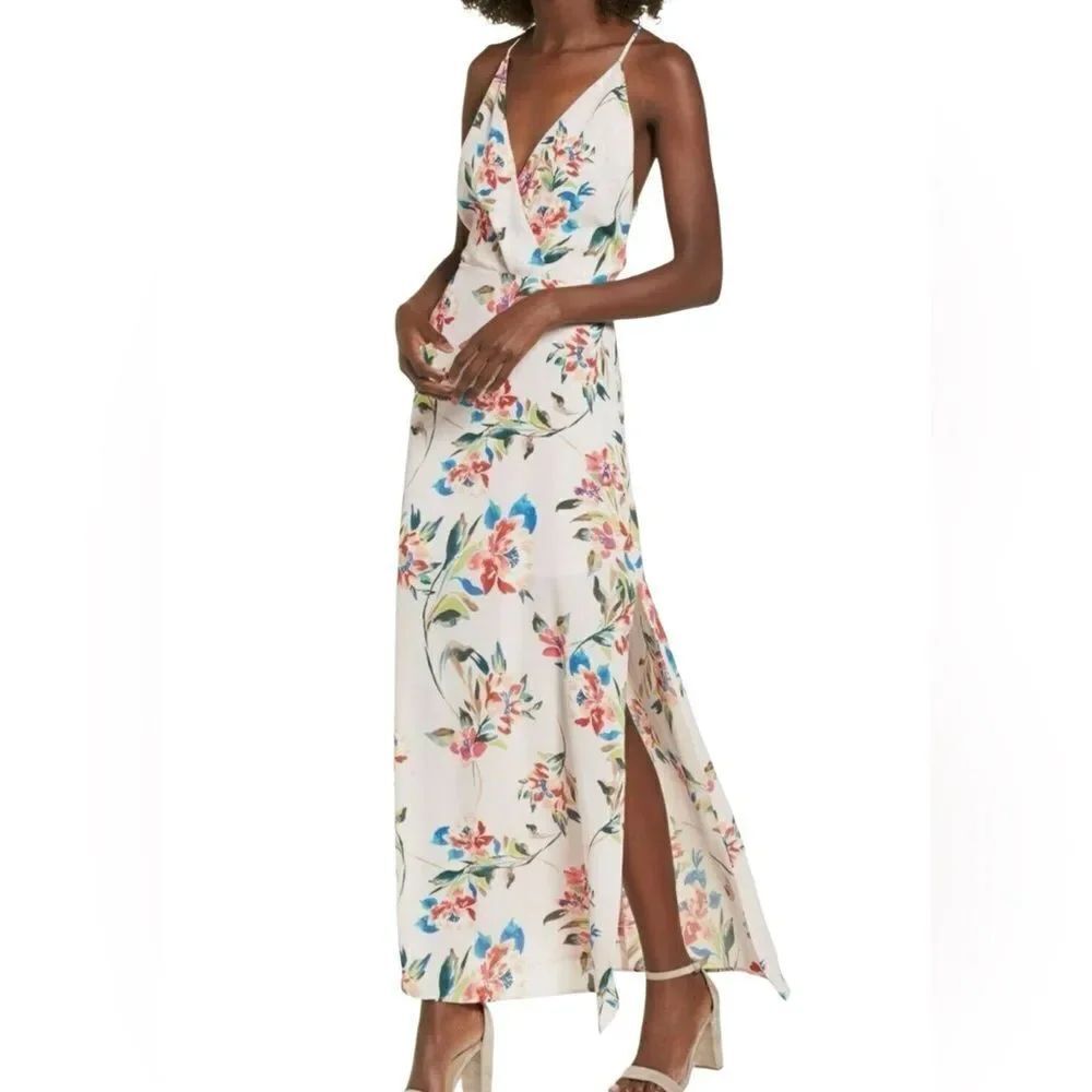 Lush Womens Floral Surplice Maxi Dress Size XXL